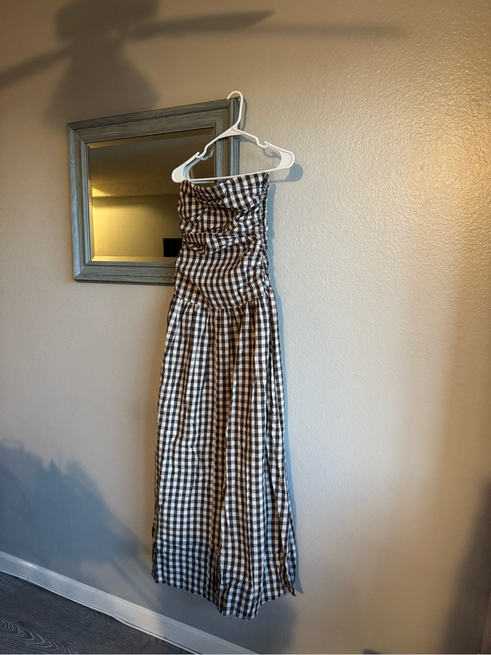 Peppermayo Carmel Maxi Dress Strapless Brown Gingham - Picture 8 of 8